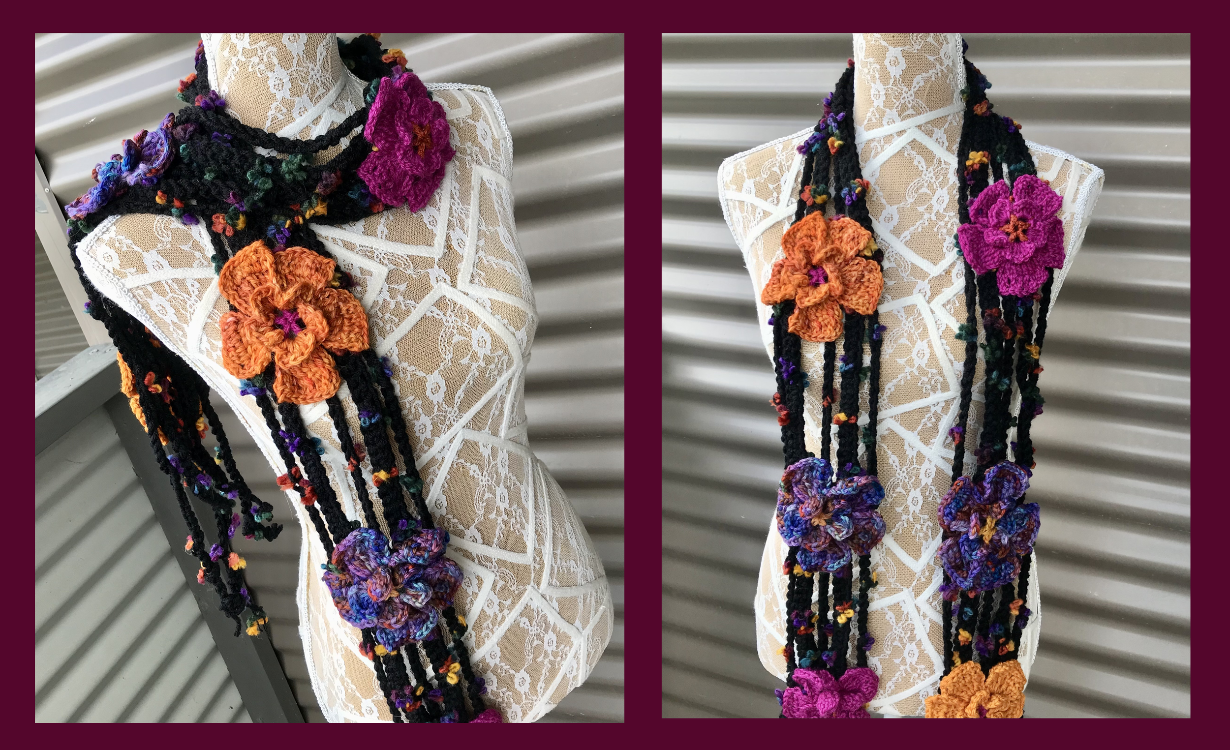 String of Flowers Scarf — Auburncraft Crochet Design-patterns-free